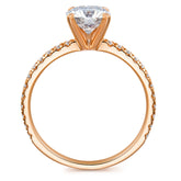 14K Gold Moissanite Engagement Ring 1ct Round Brilliant Cut Solitaire Moissanite Rings for Women 14K Gold Engagement Rings for Women