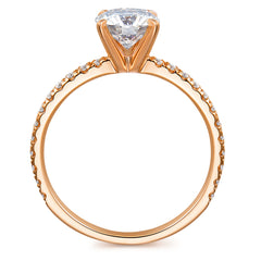 14K Gold Moissanite Engagement Ring 1ct Round Brilliant Cut Solitaire Moissanite Rings for Women 14K Gold Engagement Rings for Women