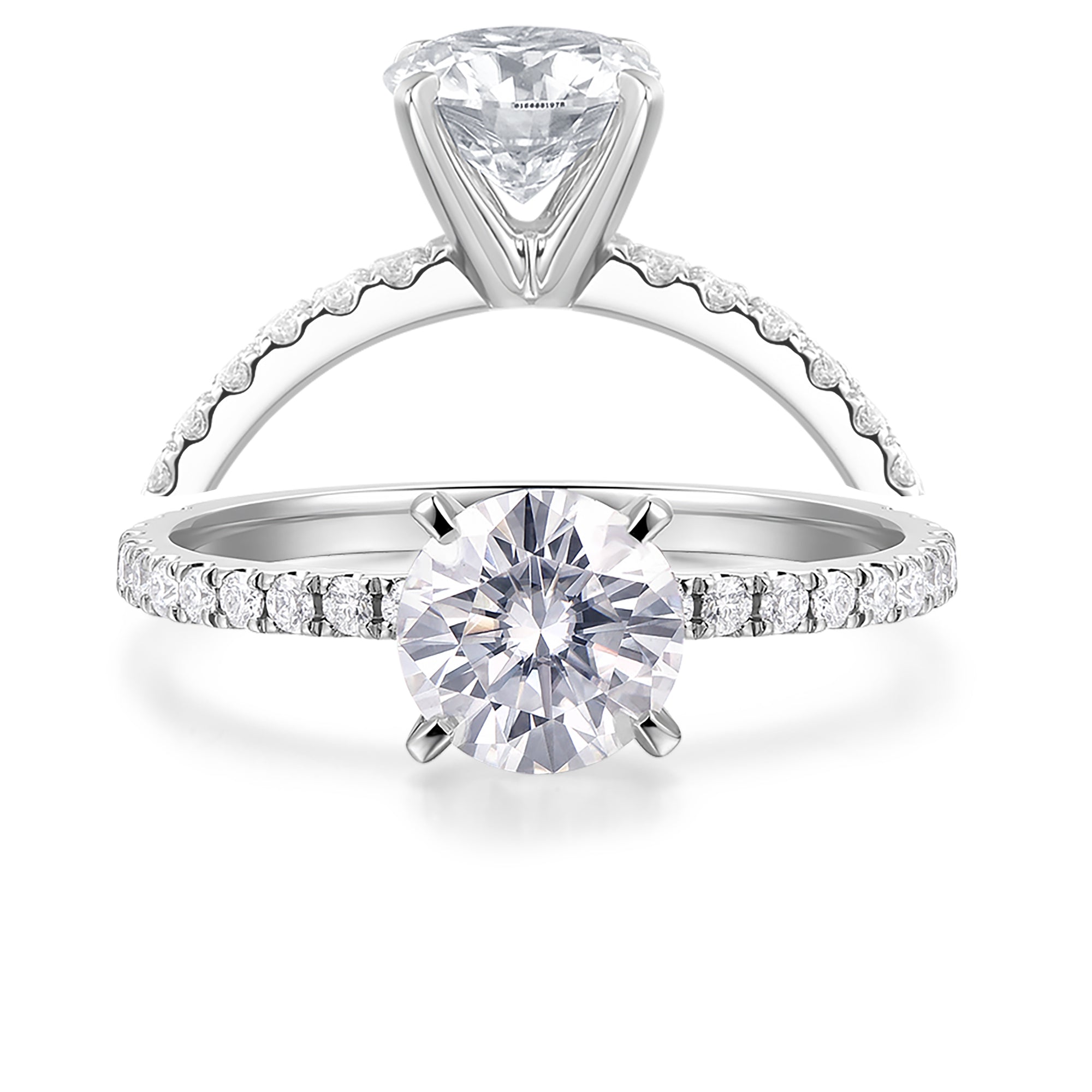 14K Gold Moissanite Engagement Ring 1ct Round Brilliant Cut Solitaire Moissanite Rings for Women 14K Gold Engagement Rings for Women