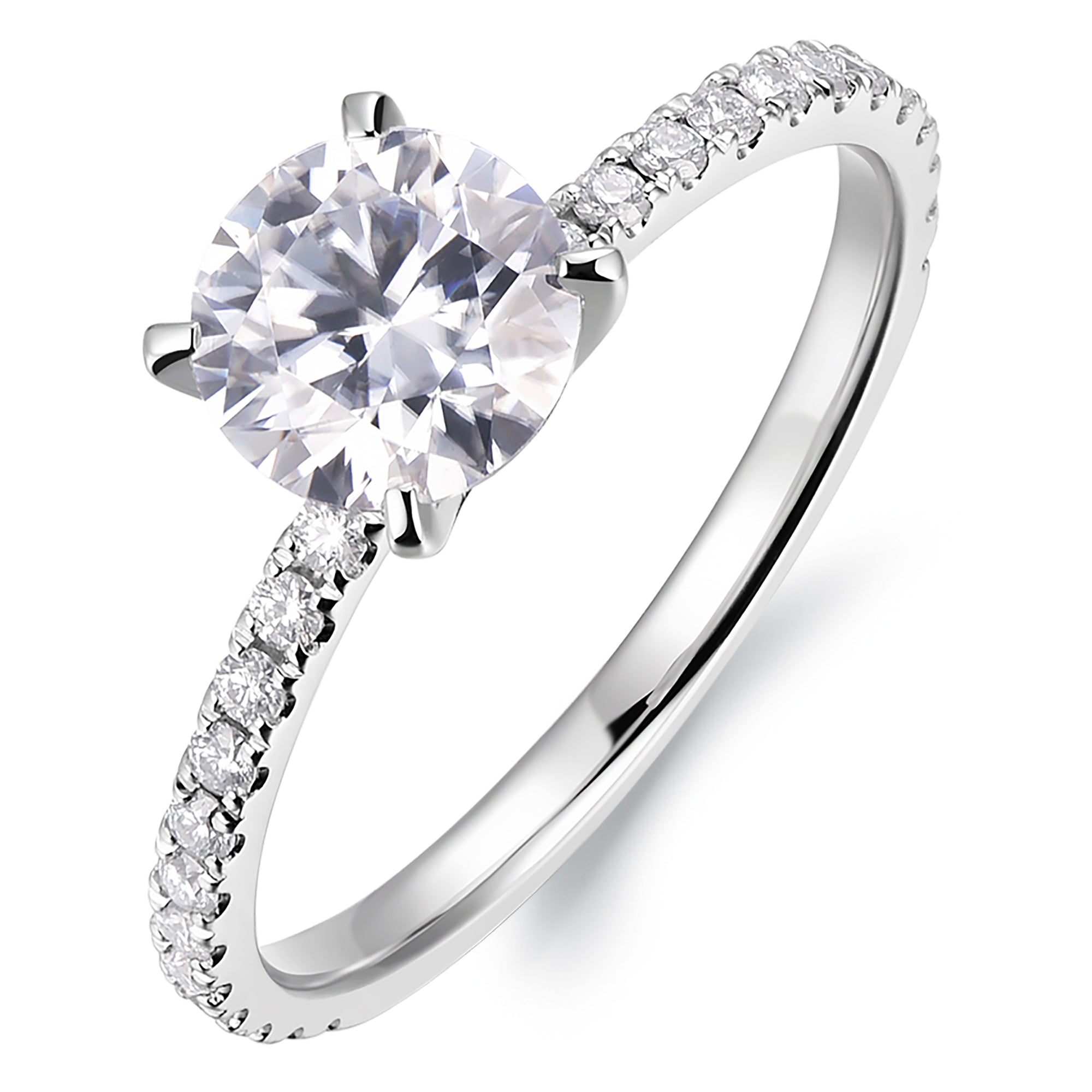 14K Gold Moissanite Engagement Ring 1ct Round Brilliant Cut Solitaire Moissanite Rings for Women 14K Gold Engagement Rings for Women