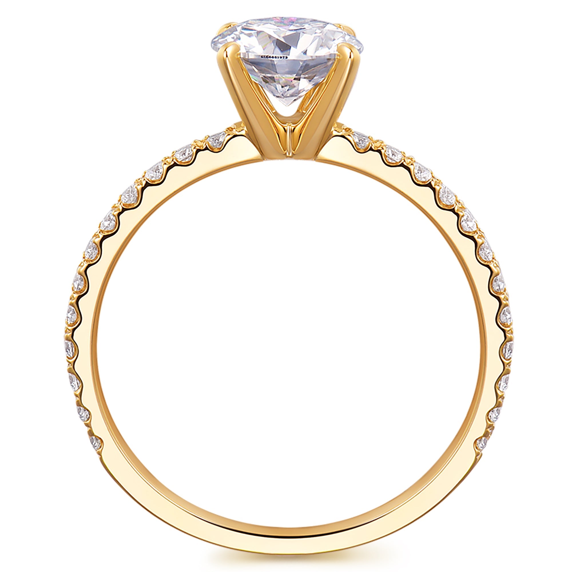 14K Gold Moissanite Engagement Ring 1ct Round Brilliant Cut Solitaire Moissanite Rings for Women 14K Gold Engagement Rings for Women